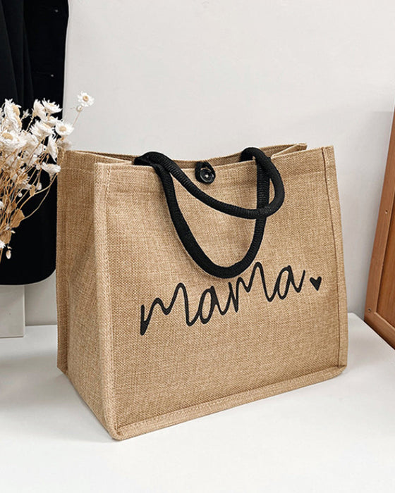 Sac à bandoulière grande capacité en lin portable