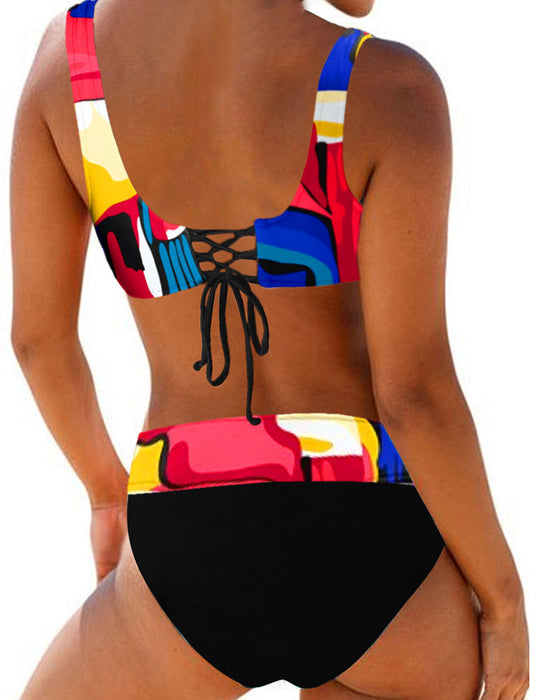 Bikini rayé multicolore