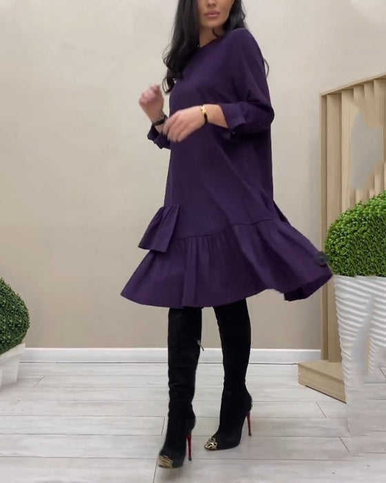 Robe mi-longue à volants