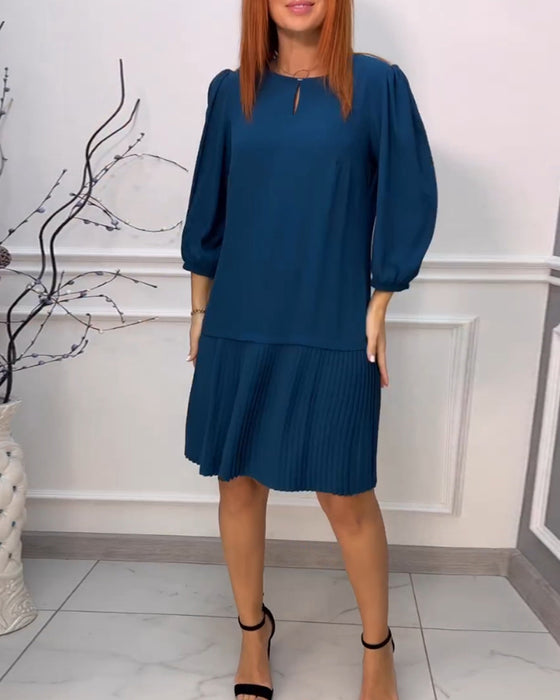 Robe plissée couleur unie patchwork