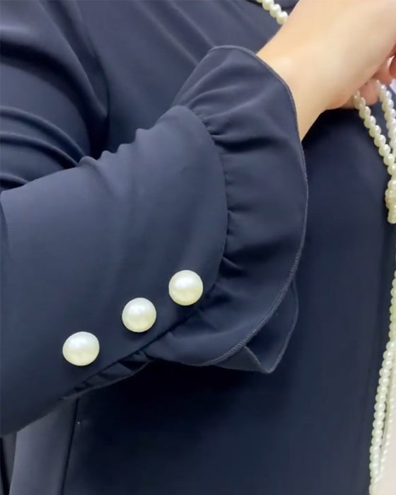 Robe unie à volants patchwork