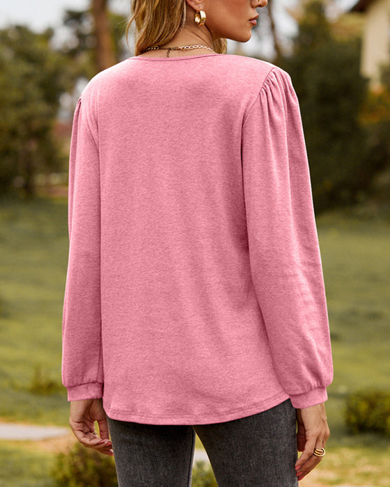 Wonme's Blouses décontractées à manches longues et col en V