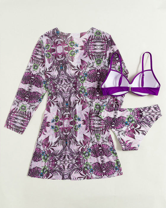 Bikini trois pièces fendu