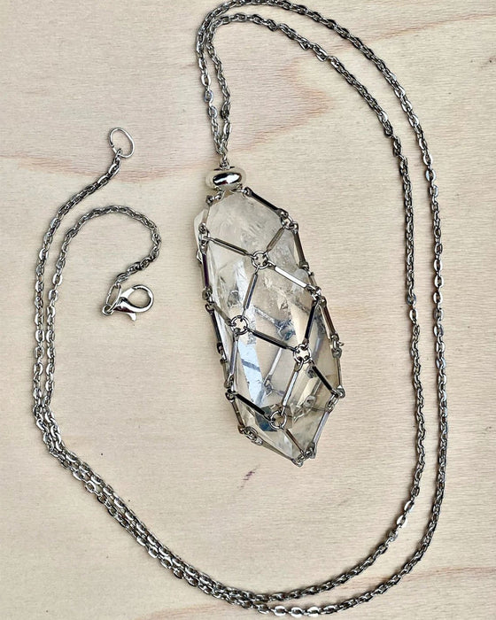 Collier porte-pierre en cristal