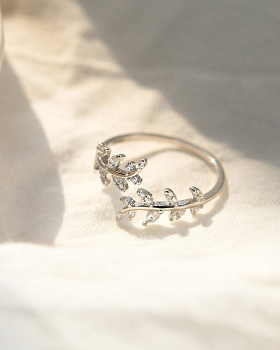 Bagues pour femmes, anneau de feuille d'extérieur à la mode