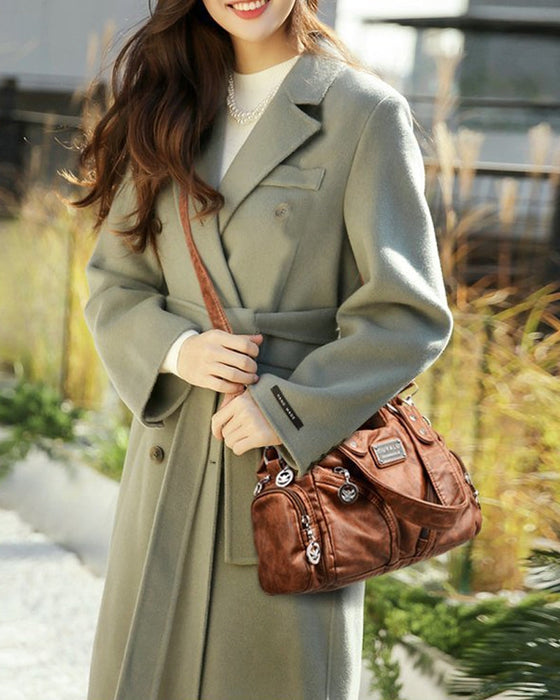 Sac à main messenger en cuir souple vintage