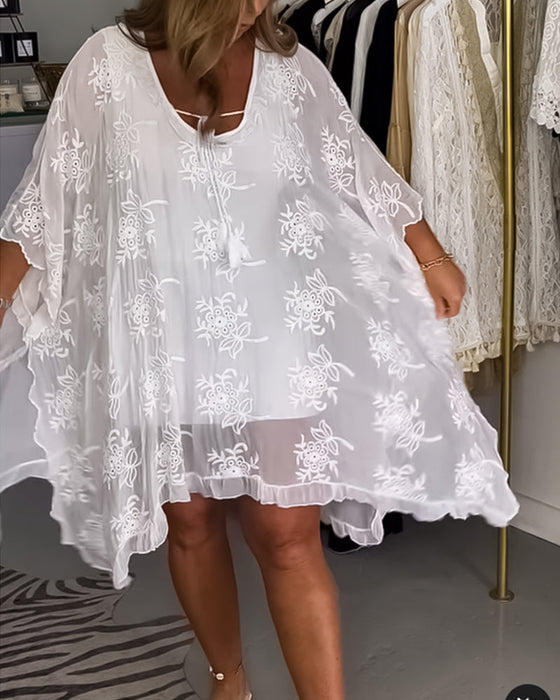 Robe ample de couleur unie