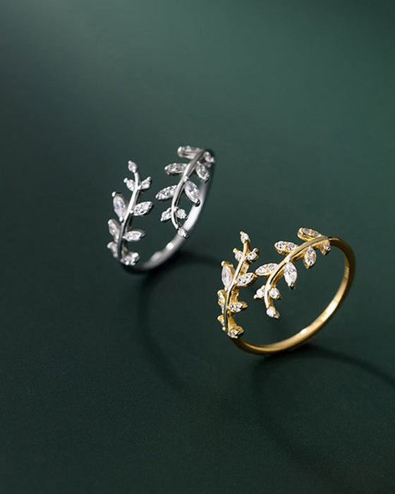 Bagues pour femmes, anneau de feuille d'extérieur à la mode