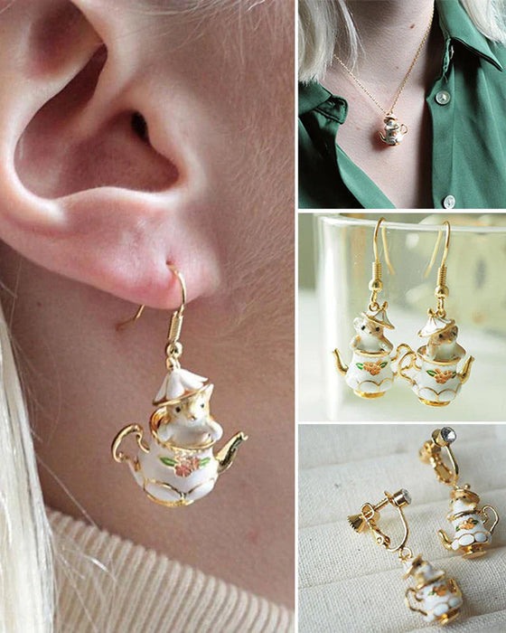 Parure de bijoux Souris dans ma théière