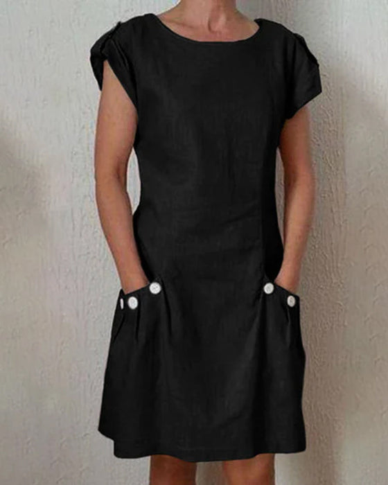 Robe boutonnée à deux poches