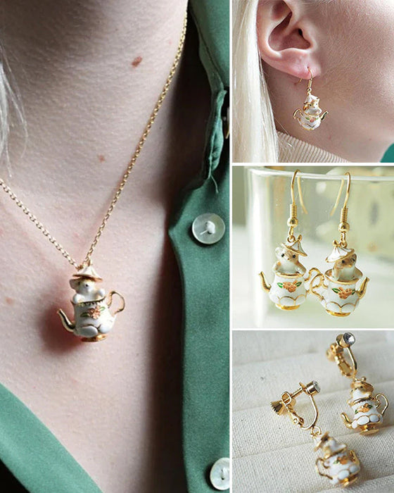Parure de bijoux Souris dans ma théière