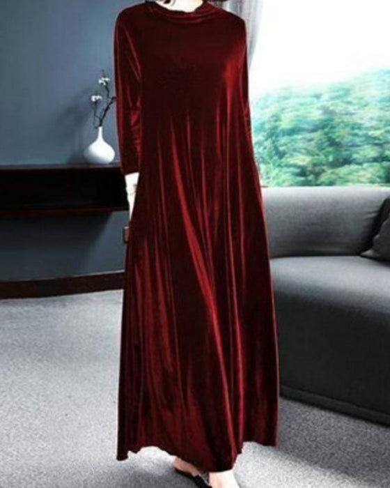 Robe en velours à manches longues