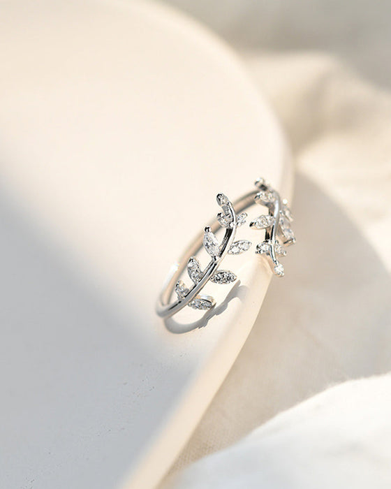 Bagues pour femmes, anneau de feuille d'extérieur à la mode