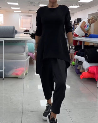 Sweat-shirt mi-long col rond