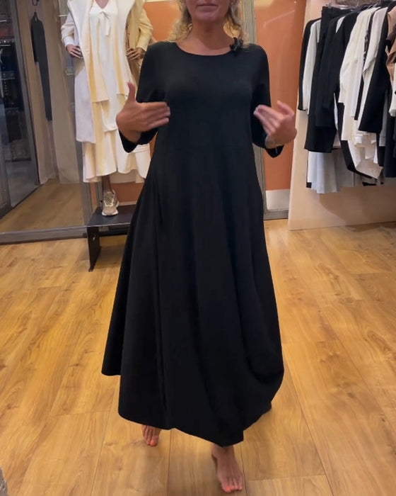 Robe à manches longues et col rond