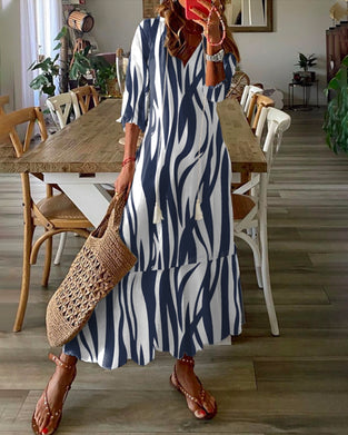 Robe imprimée à col en V