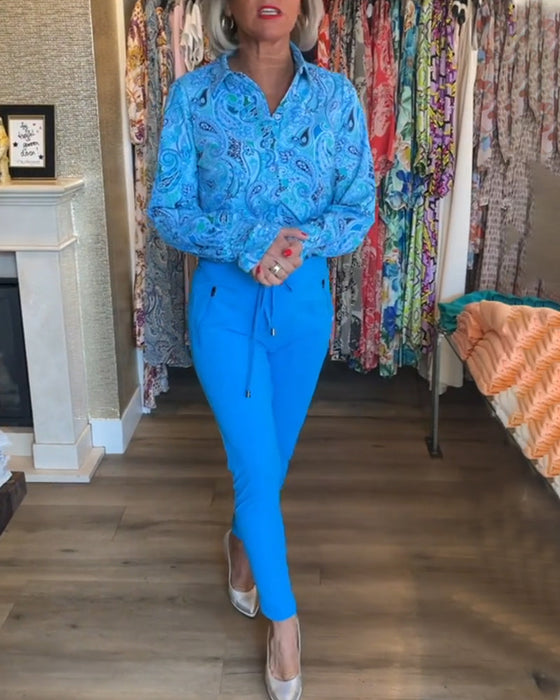 Chemise de vacances imprimée à manches longues