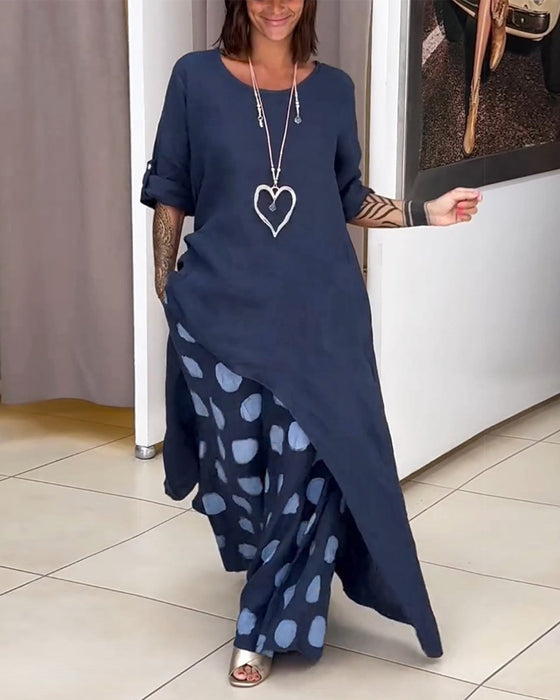 Costume de tempérament ample décontracté pour femmes