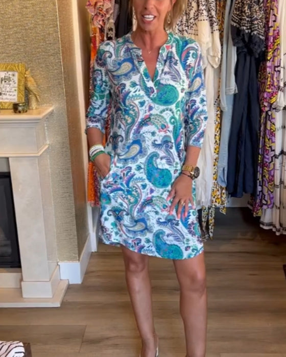 Robe à manches 3/4 et poches