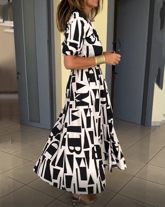 Robe à imprimé géométrique et coupe ample