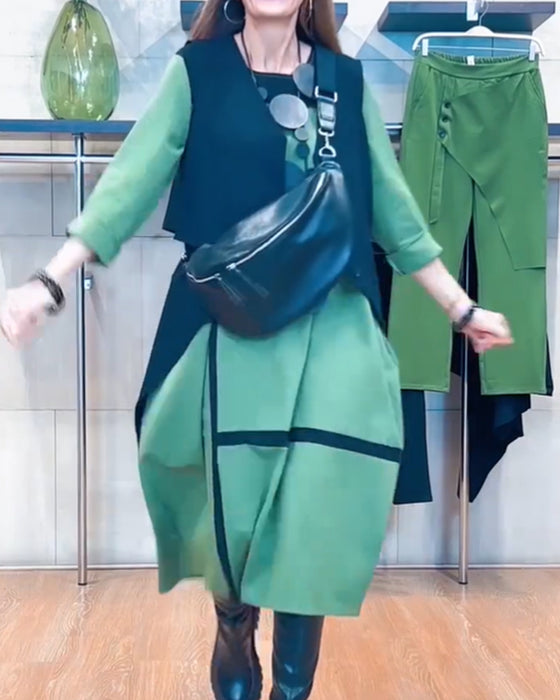 Robe à rayures verticales et style art