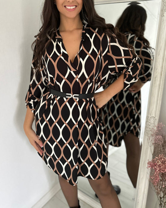 Robe rétro à imprimé losange