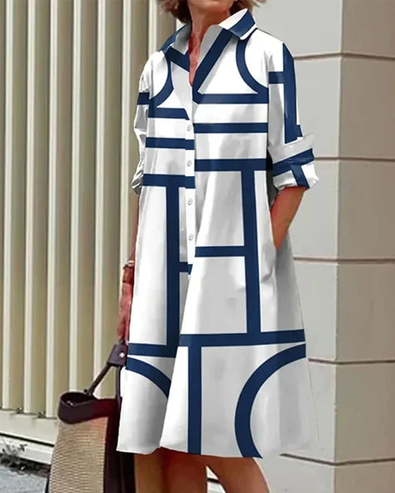 Robe avec poches et imprimé géométrique