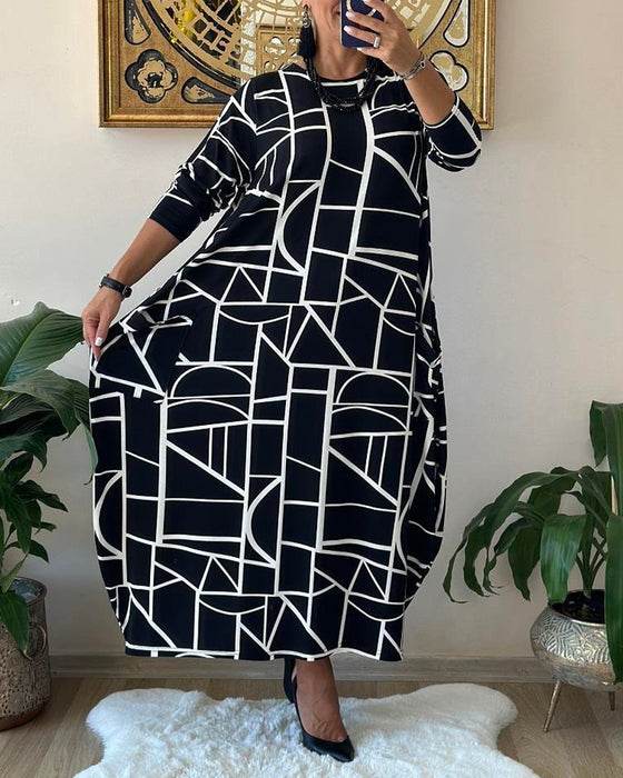 Robe ample avec poche et col rond