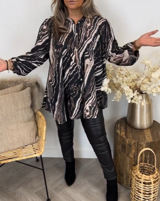 Chemisier au style rétro et manches longues