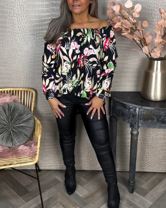 Blouse avec imprimé et une épaule