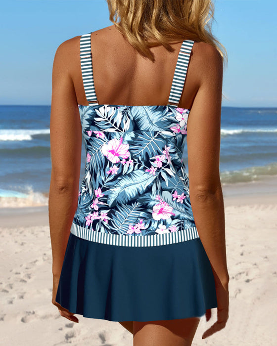 Ensemble Tankini Imprimé Plantes Tropicales