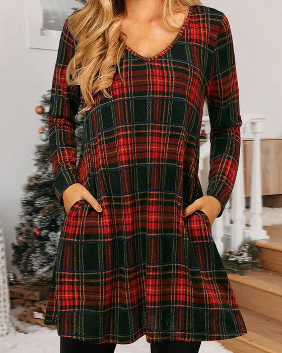 Robe ample à carreaux de Noël