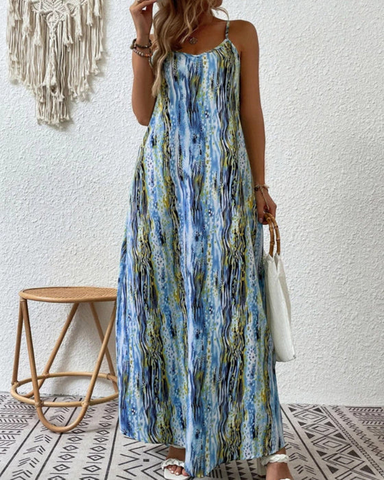 Robe de vacances sans manches à imprimé dégradé