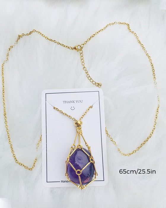 Collier porte-pierre en cristal