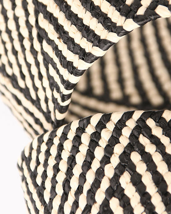 Ceinture élastique pour femme tissée d'herbe