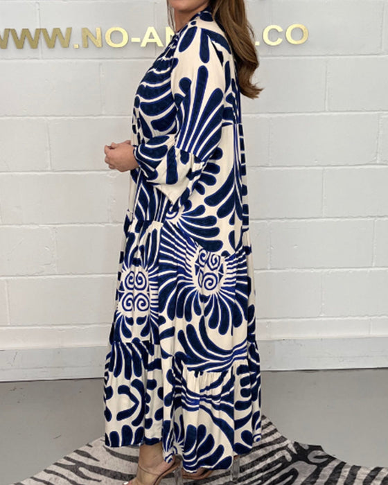 Robe imprimée à col en V