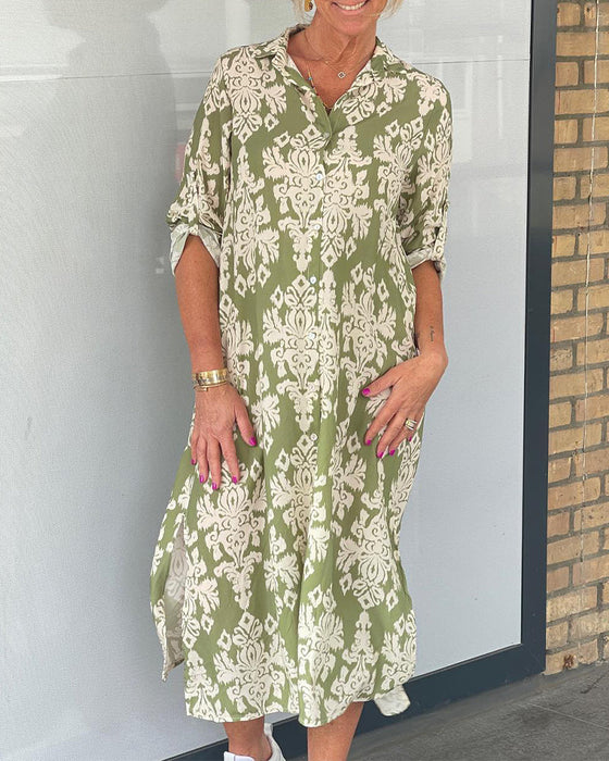 Robe fendue à imprimé fleuri