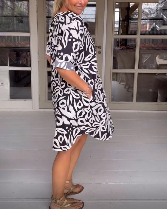 Robe imprimée à col en V