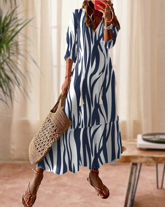 Robe imprimée à col en V