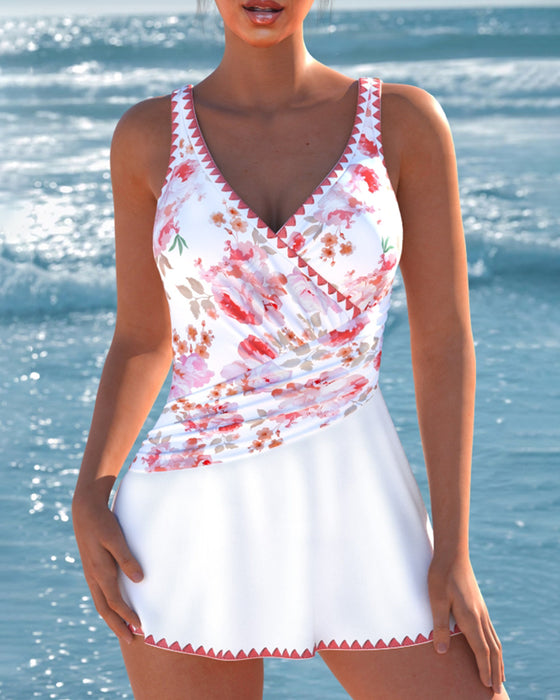 Maillot de bain avec jupe et dos nu