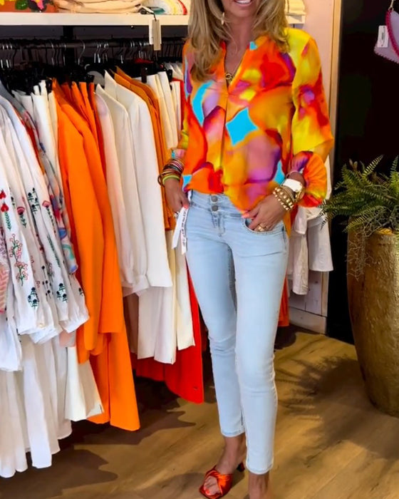 Chemises à manches longues et style décontracté coloré