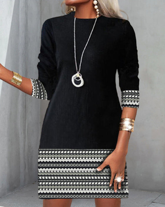 Robe décontractée imprimée patchwork