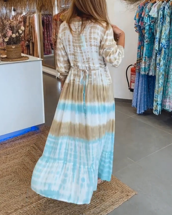 Robe décontractée à bretelles et imprimé contrasté