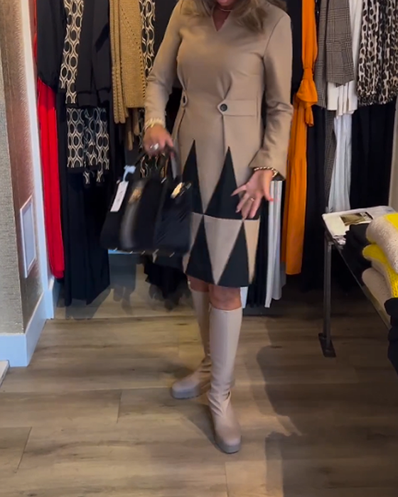 Robe élégante à imprimé géométrique