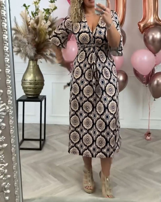 Robe décontractée imprimé ethnique pour femme