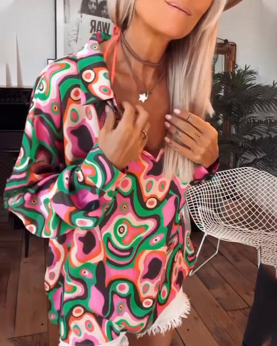 Chemisier col V imprimé