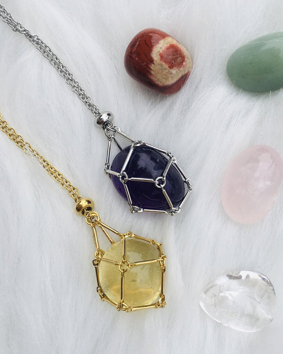 Collier porte-pierre en cristal