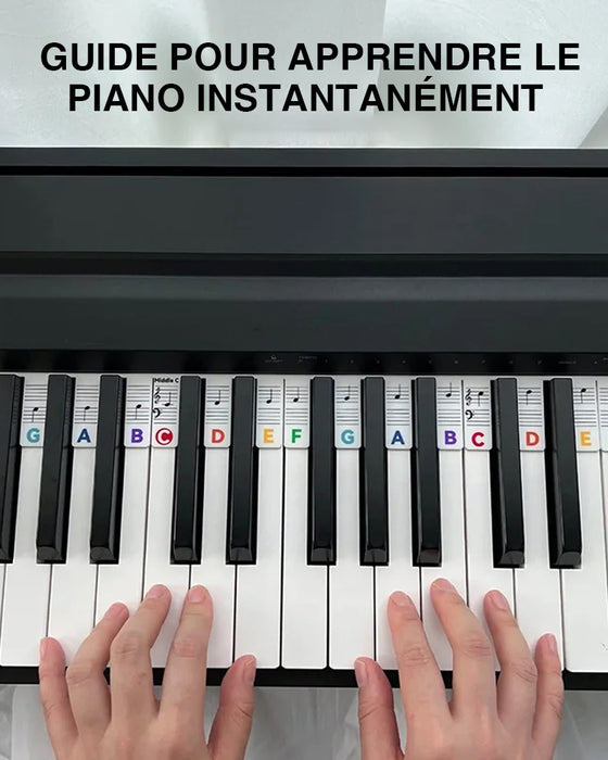 Étiquettes amovibles pour notes de clavier de piano