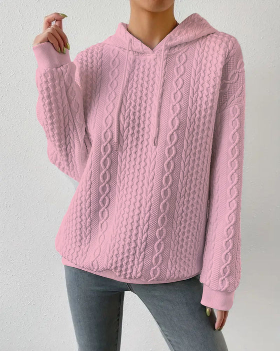 Sweat à capuche décontracté de couleur unie