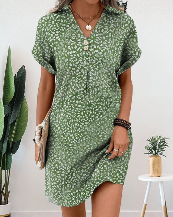 Robe élégante fleurie col V